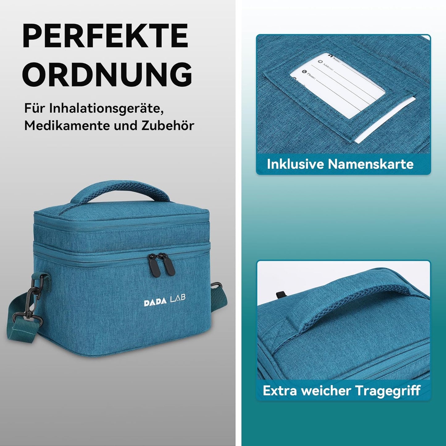 Medikamententasche für Inhalationsgeräte – Wasserabweisende Tasche