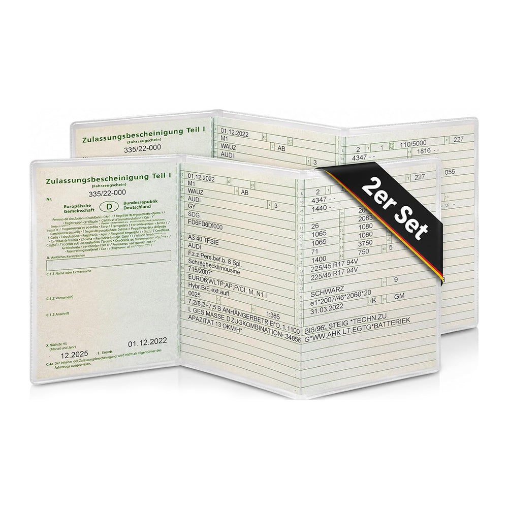 Fahrzeugschein Hülle 2er Set – Transparente Schutzhülle