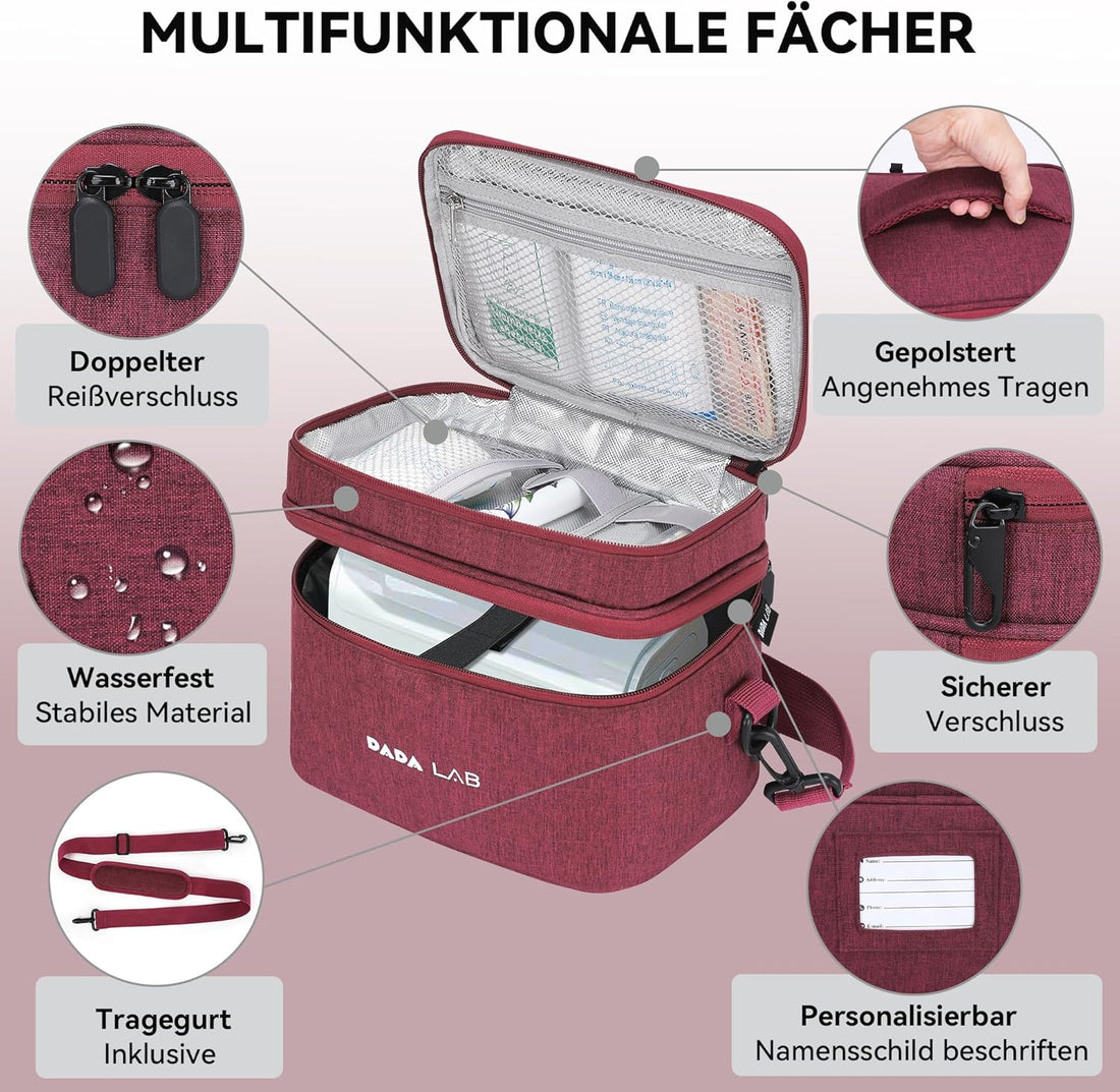 Medication Bag for Inhalation Devices – Water-Repellent Bag - Red