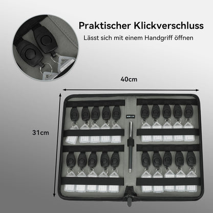 Schlüsselmappe für 20 Schlüssel – Schlüssel Organizer mit Klickverschluss