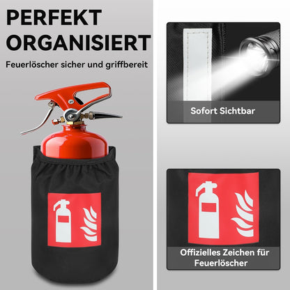 Feuerlöscher Tasche 1kg für Auto – KFZ Halterung mit Klettbefestigung