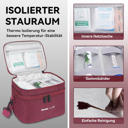 Medikamententasche für Inhalationsgeräte – Wasserabweisende Tasche - Rot