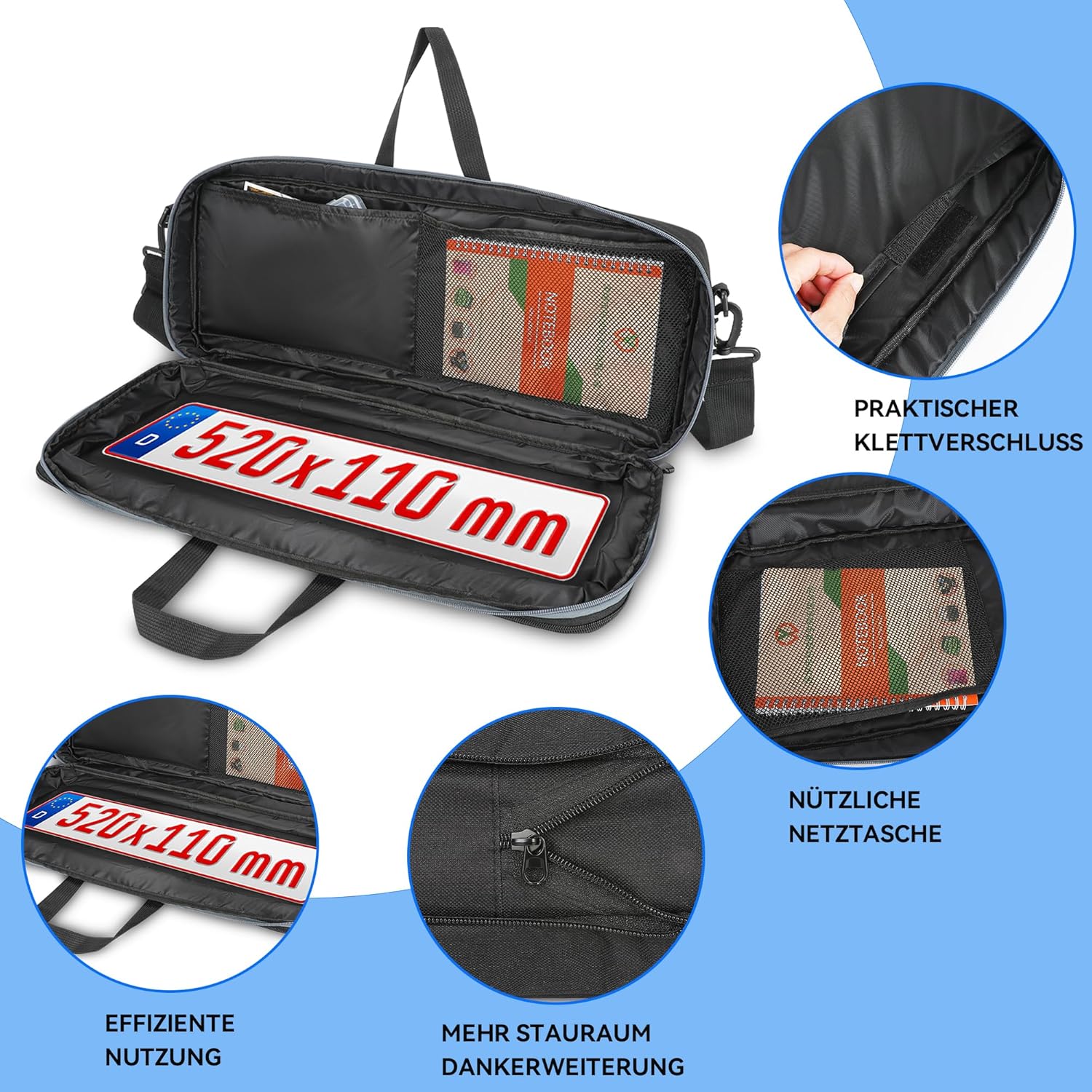 Expandable License Plate Pocket for Car Dealers & Vehicle Registration Services