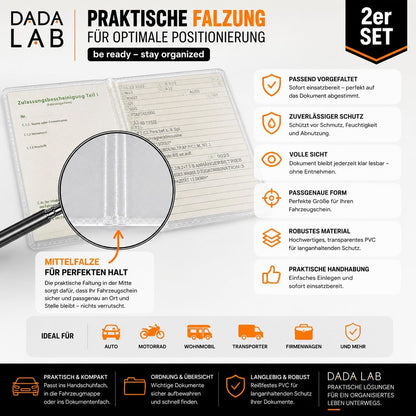 Fahrzeugschein Hülle 2er Set – Transparente Schutzhülle