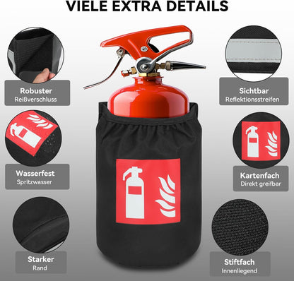 Feuerlöscher Tasche 1kg für Auto – KFZ Halterung mit Klettbefestigung