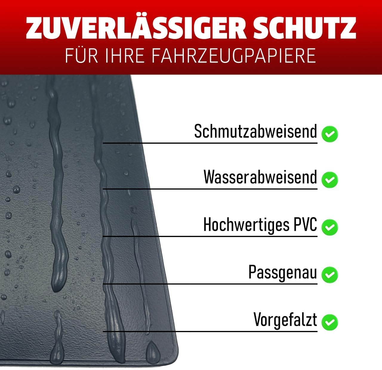 Fahrzeugscheinhüllen 10 Stück Schwarz – 2-Fach KFZ Papiere Mappe & Bordmappe