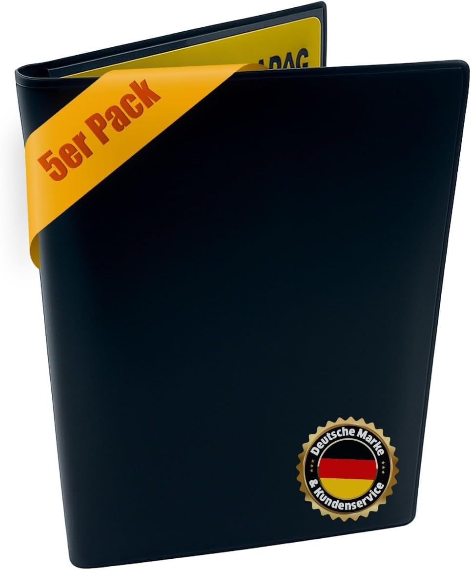 Fahrzeugscheinhüllen 10 Stück Schwarz – 2-Fach KFZ Papiere Mappe & Bordmappe