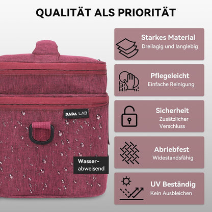 Medikamententasche für Inhalationsgeräte – Wasserabweisende Tasche - Rot