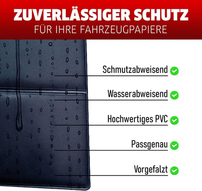 Fahrzeugscheinhüllen 5er Pack Schwarz – 4-Fach Dokumentenmappe mit 2 Kartenfächern