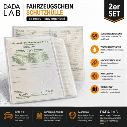 Fahrzeugschein Hülle 2er Set – Transparente Schutzhülle