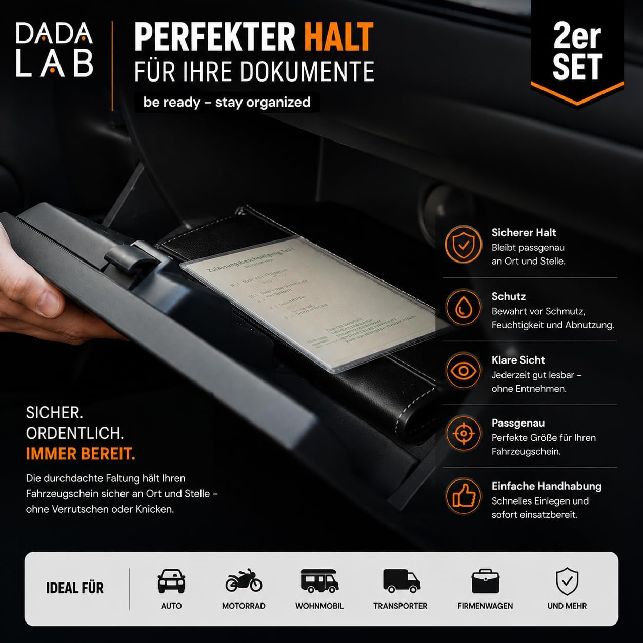 Fahrzeugschein Hülle 2er Set – Transparente Schutzhülle