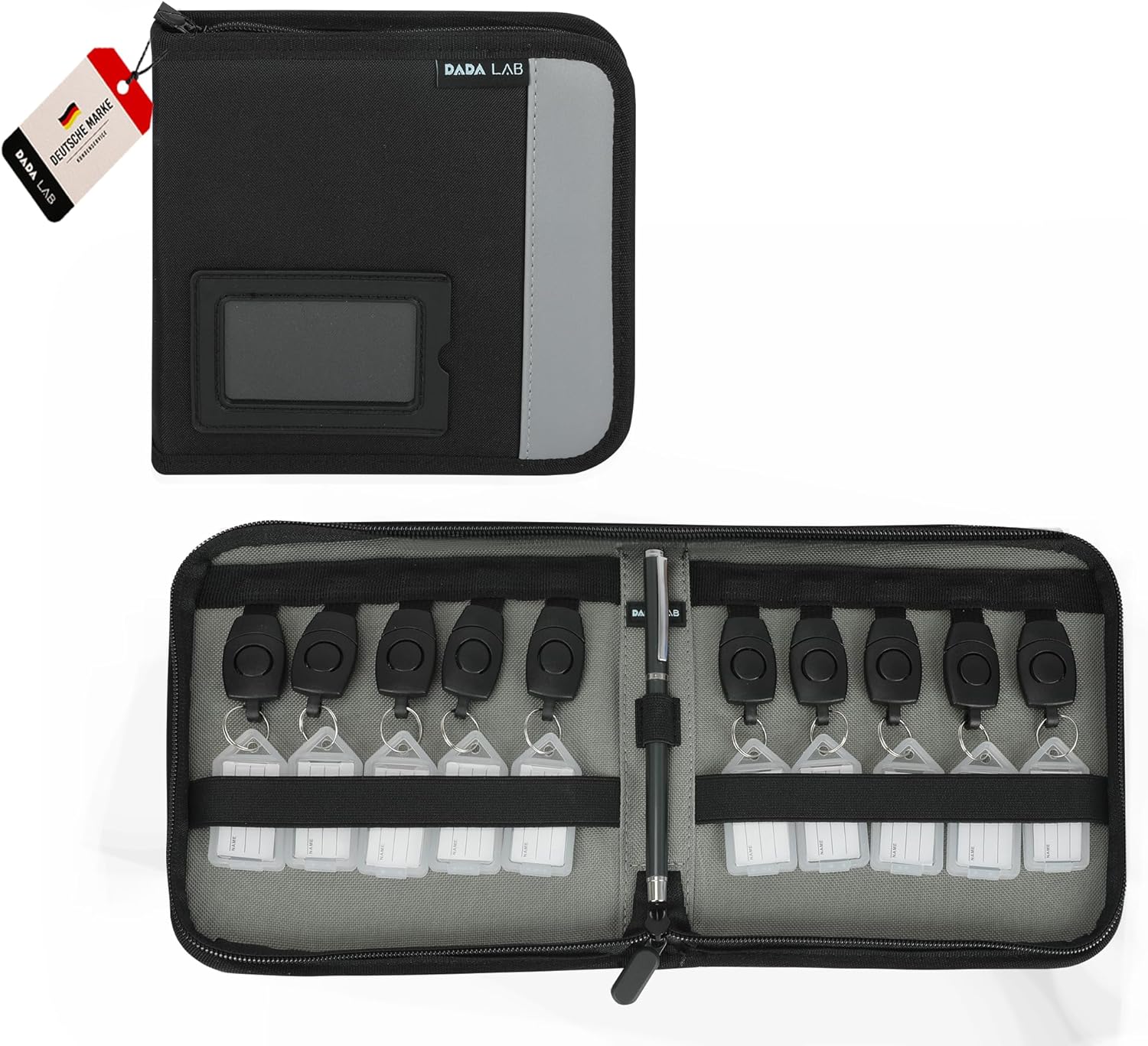 Key Case for 10 Keys – Key Organizer with Snap Fastener
