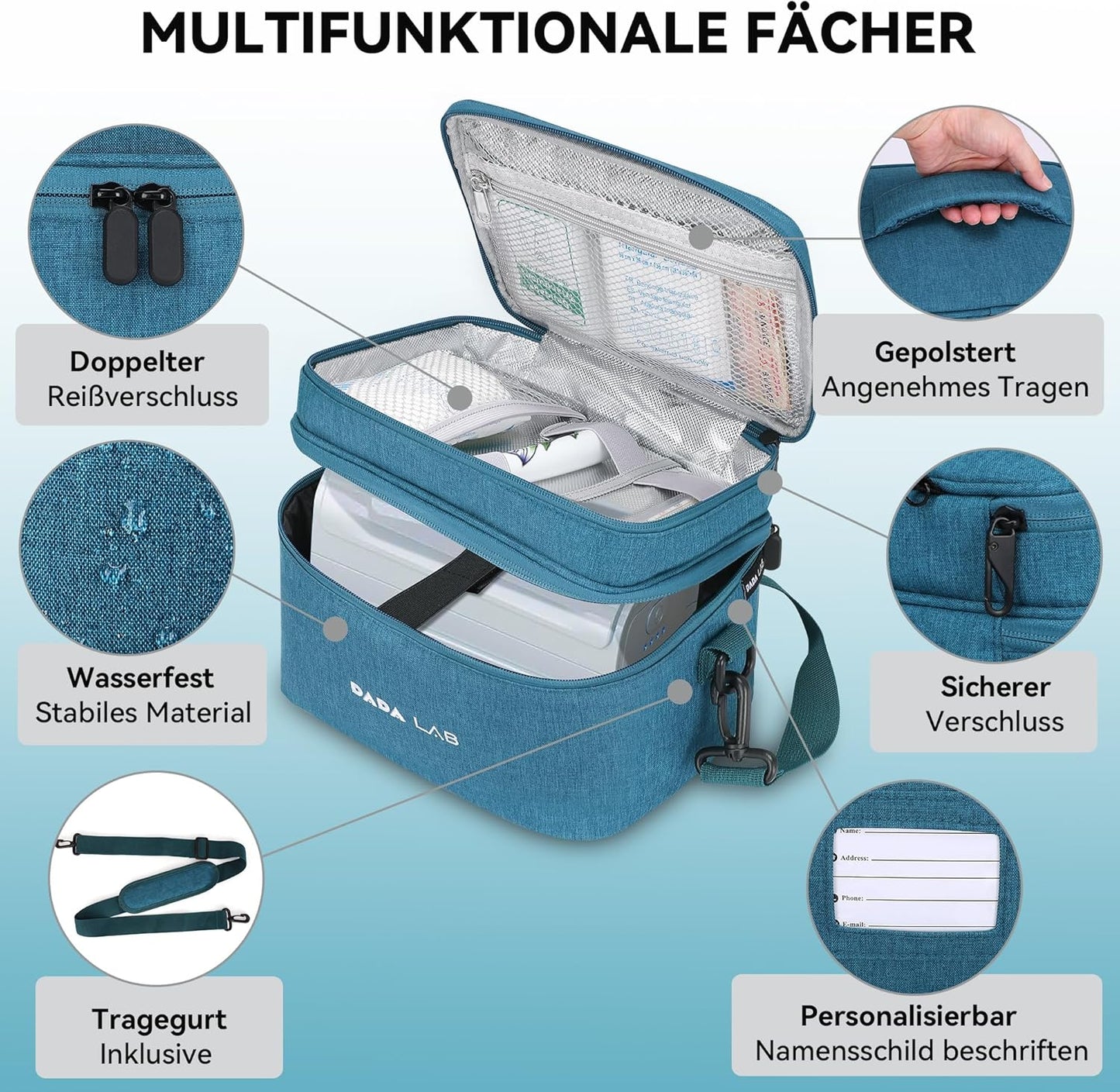 Medikamententasche für Inhalationsgeräte – Wasserabweisende Tasche