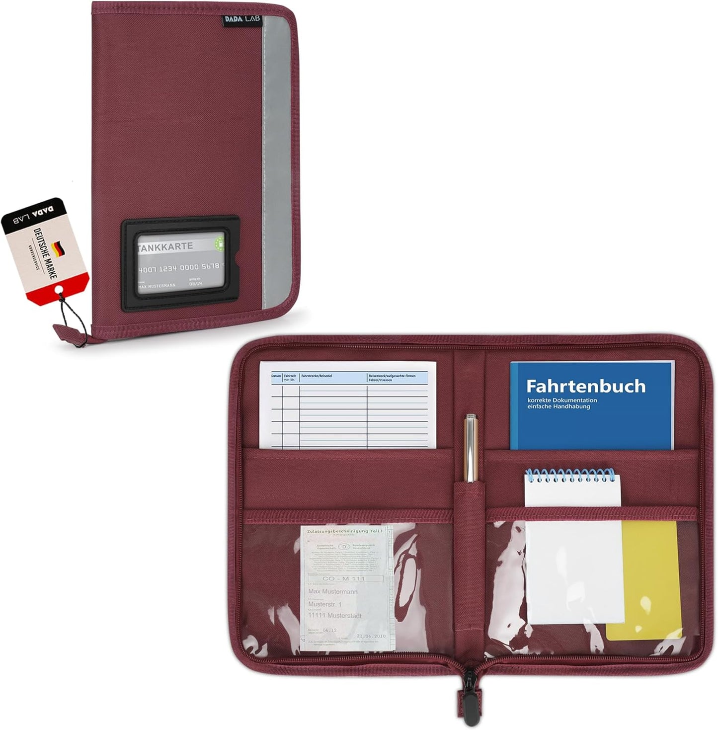 Fahrzeugmappe A5 – Handschuhfach Organizer Auto mit 4 Fächern